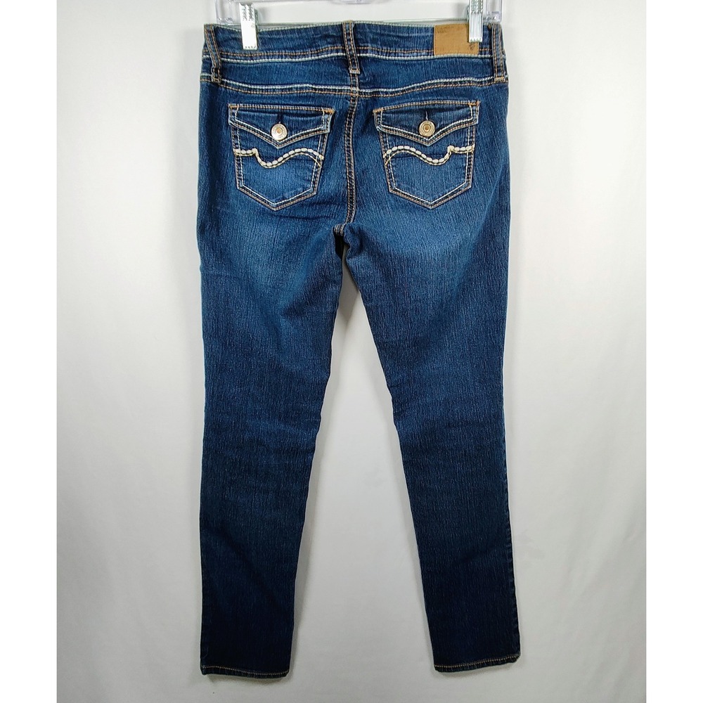 US Polo Assn Jeans Women's 5/6 Skinny Dark Wash Low Rise Flap Pocket - Picture 2 of 12